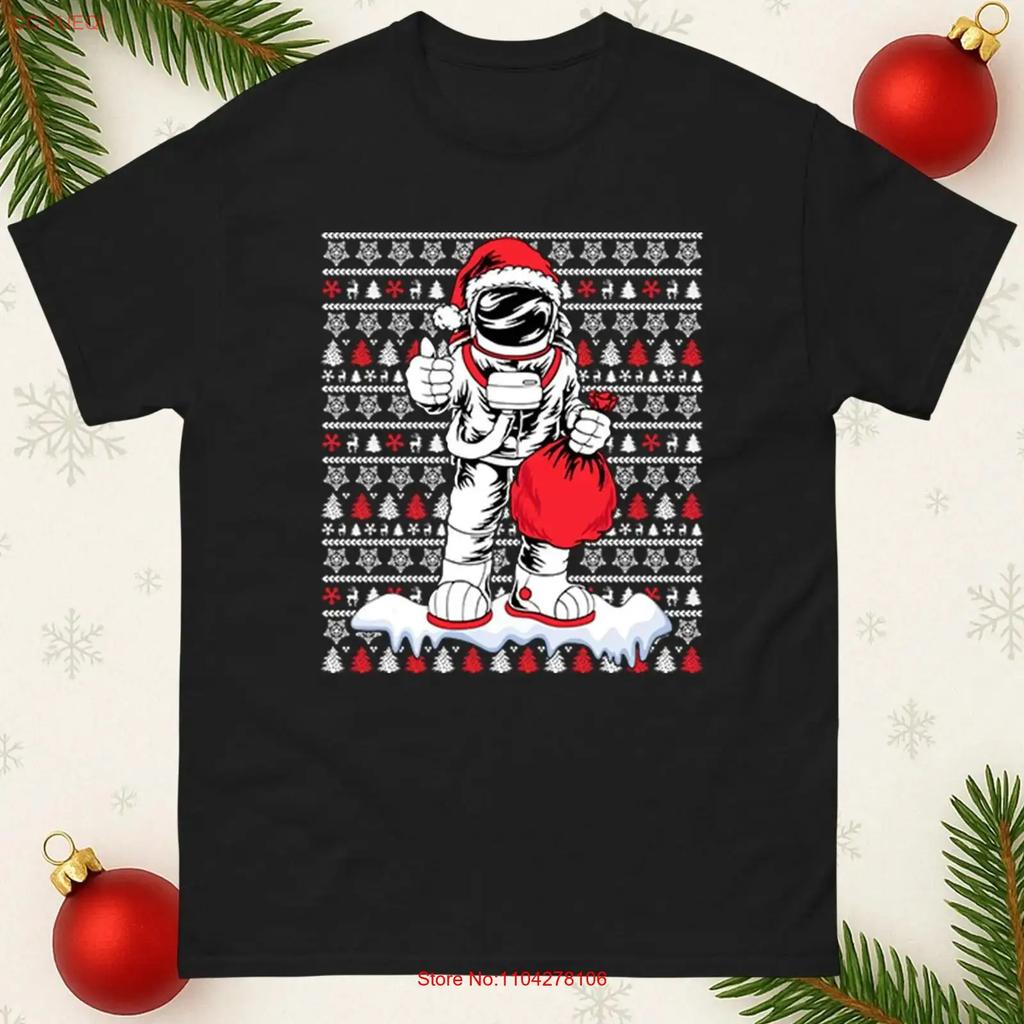 Astronaut Santa Christmas T Shirt funny Meme Xmas Holiday Ugly vintage Washed Versatile streetwear Unisex Breathable Stylish