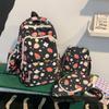 Four-Piece Strawberry Schoolbag Travel Backpack Women's Large Capacity Printed Backpack for Students