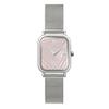 [Lumten] Lumten Harbor Shell Pink Mother-of-Pearl Dial Mesh Watch Silver