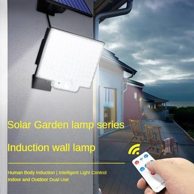 Lumină solară de 1000 mAh, în aer liber, rezistentă la apă, cu senzor de mișcare, proiector, telecomandă, 4 funcții pentru curte, garaj, curte
