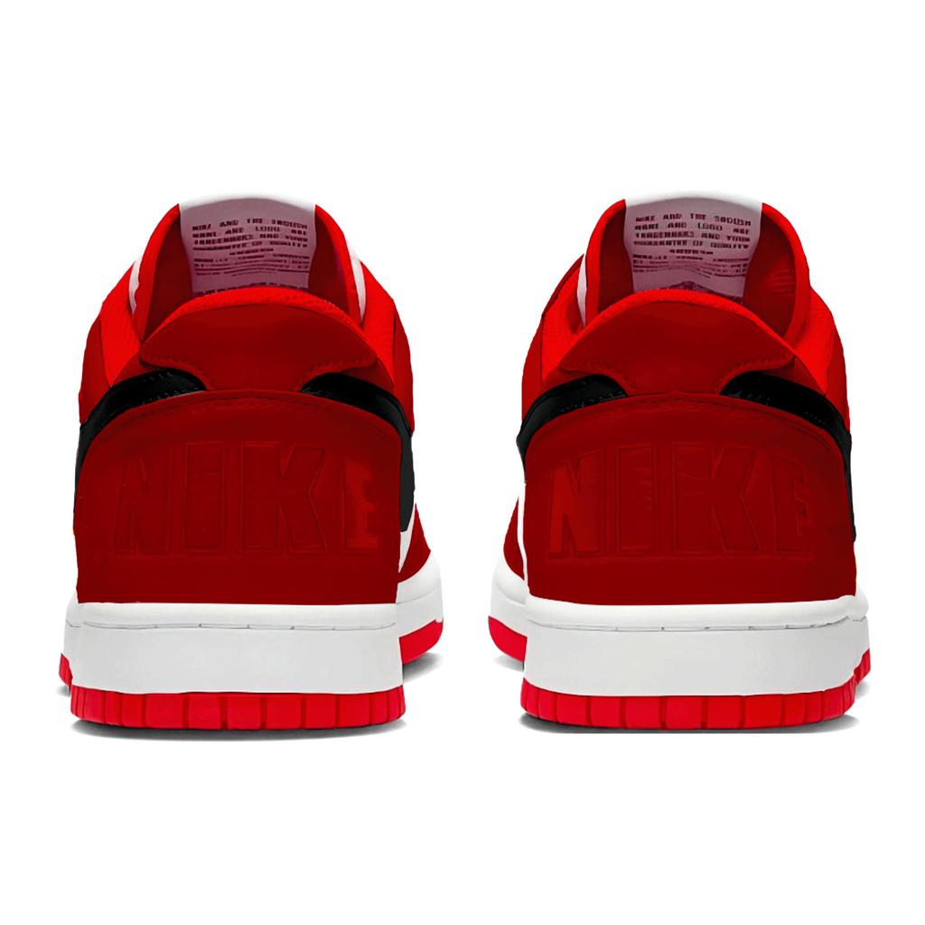 Nike Big Low Lu Abrasion Resistant Low Top Skateboard Shoes Men's White Red 355152-150(Team1491-)