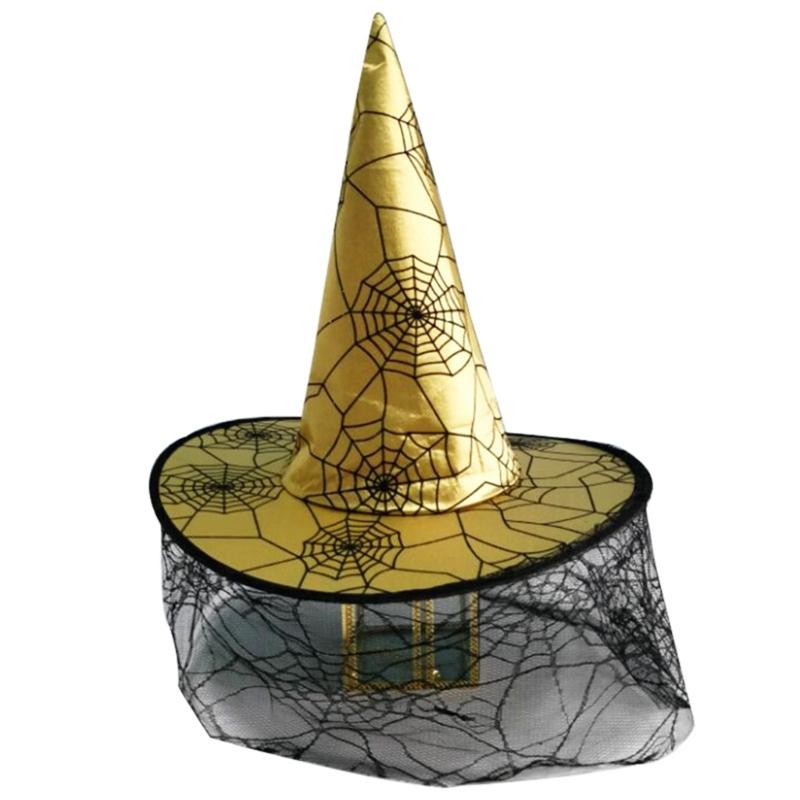 Witch Hat Masquerade Ribbon Wizard Costume Top Pointed Caps Cosplay Props Party