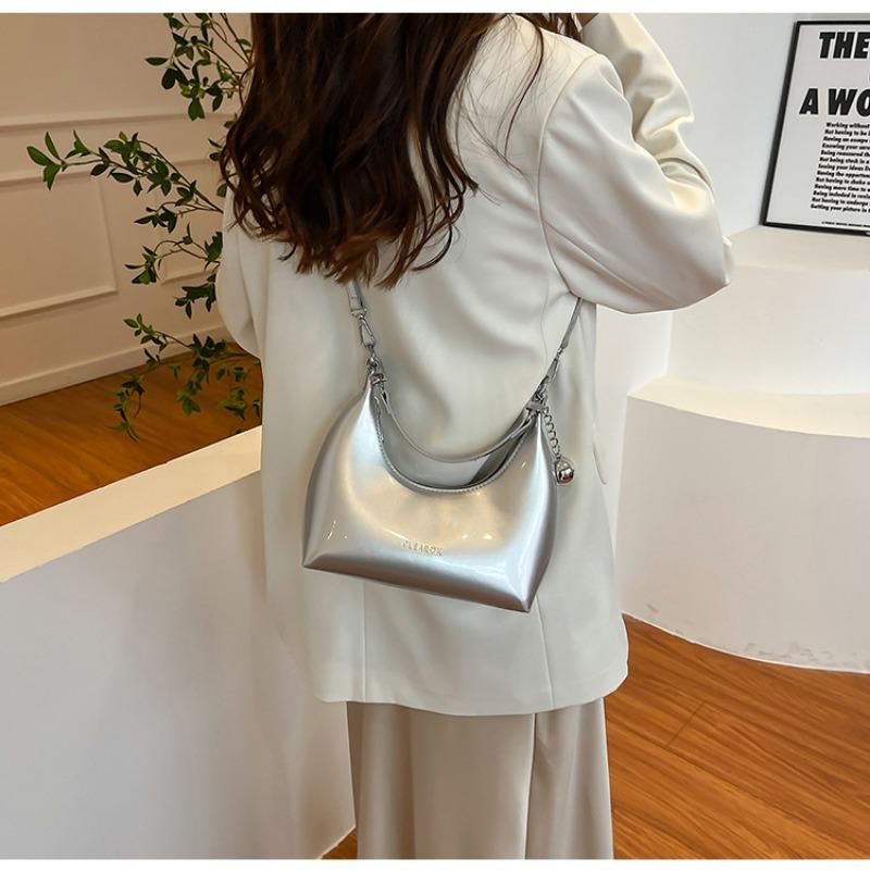 Niche Premium Texture Handbag Women's New Silver Underarm Bag Fashion Chain Shoulder Messenger Bag