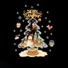 Cartoon Shopwindow Decals Santa Clause Reindeer Xmas Tree Sticker  Festival