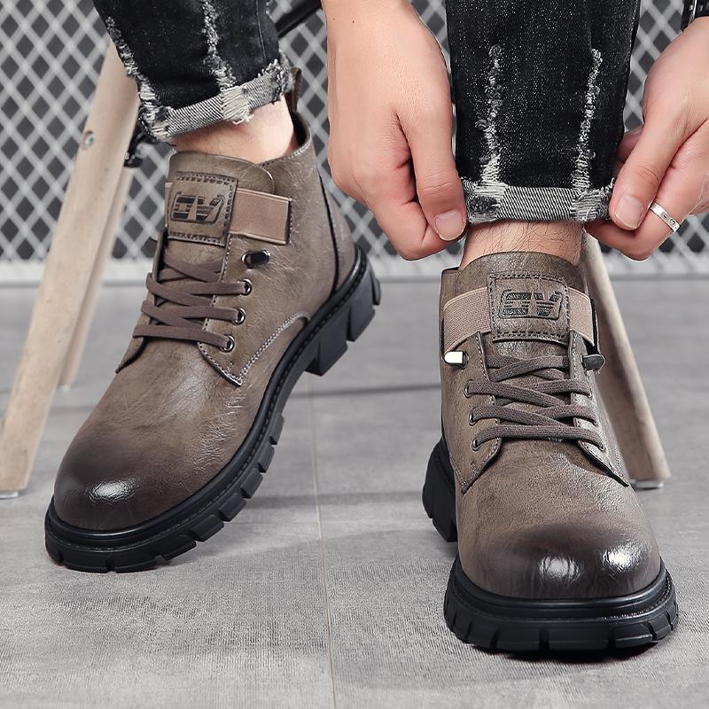 Módní Pánské Pokročilé Luxusní Značka Obchodní Jednání Svatba Večírek Britská Móda Kulatá Špička Měkká Prodyšná Podrážka Chelsea Kozačky