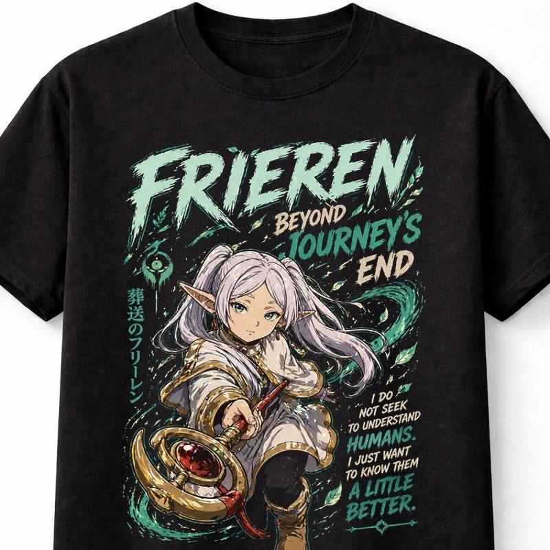 Frieren Beyond Journeys End Anime Elf Mage Fantasy Graphic Unisex TShirt S