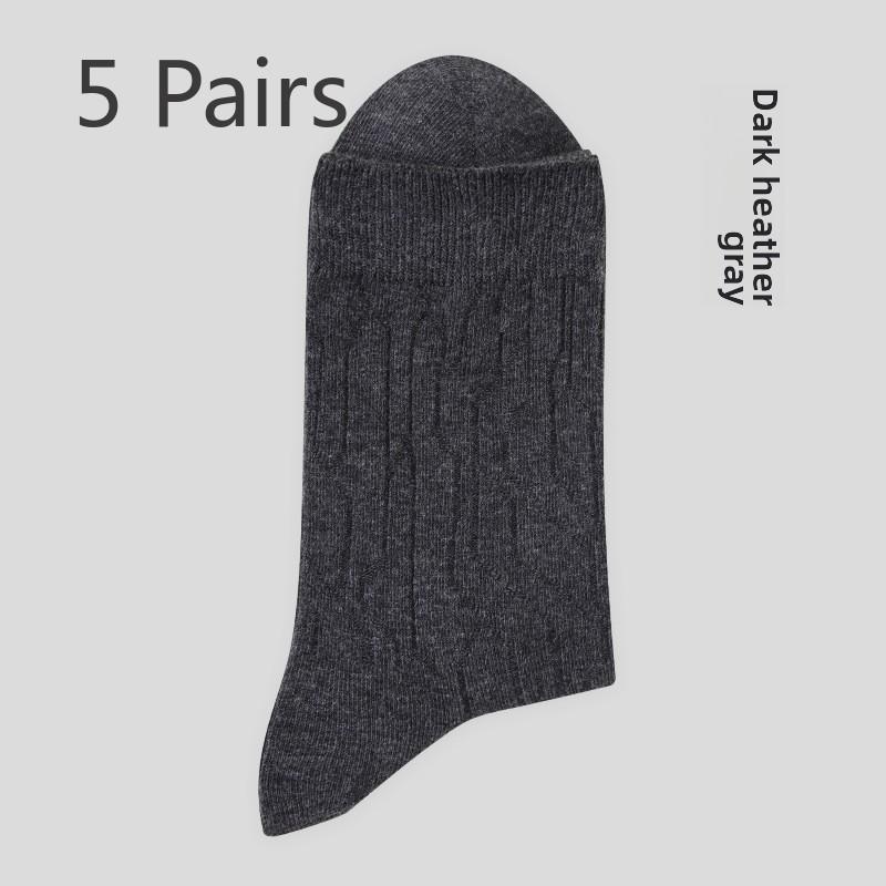 5 Pairs Men's Fall Mid-tube Socks Crypto Flower Wicks Deodorant Socks Boneless Antibacterial Cotton Socks Business Men's Socks