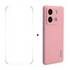 For Xiaomi Redmi Note 13R Pro 5G Silicone Case Straight Edge Phone Cover+9H Glass Protector