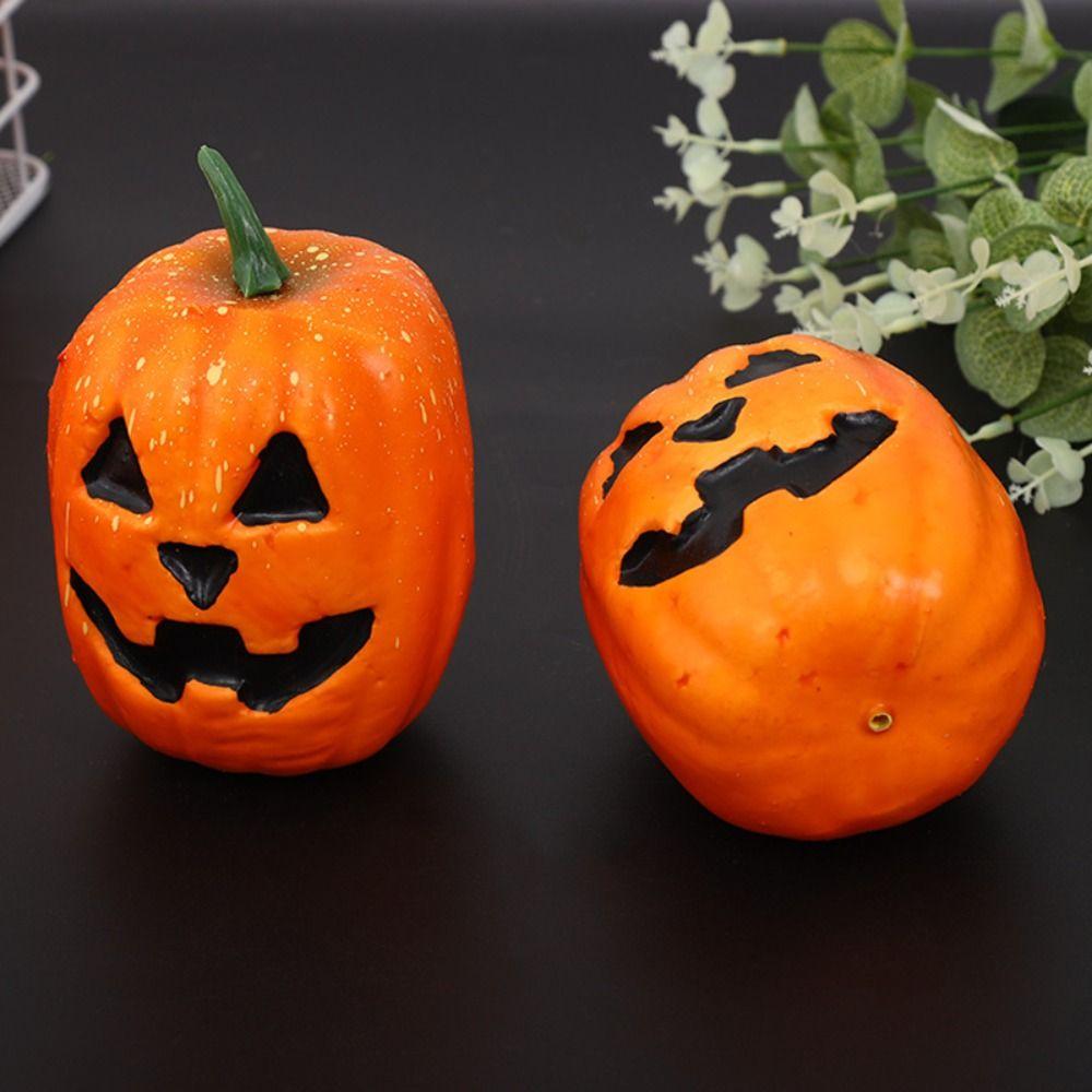 Cartoon Artificial Pumpkins Ornament DIY Handmade Craft Fake Pumpkins Model Thanksgiving