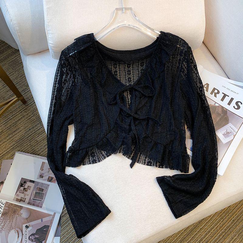 Women's Lace Sun Protection Cardigan with Camisole Dress - Fairy Style Shawl Cover-up Top
