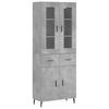 Vidaxl Display Cabinet, Concrete Grey 69.5X34X180 Cm Wood-Based Material