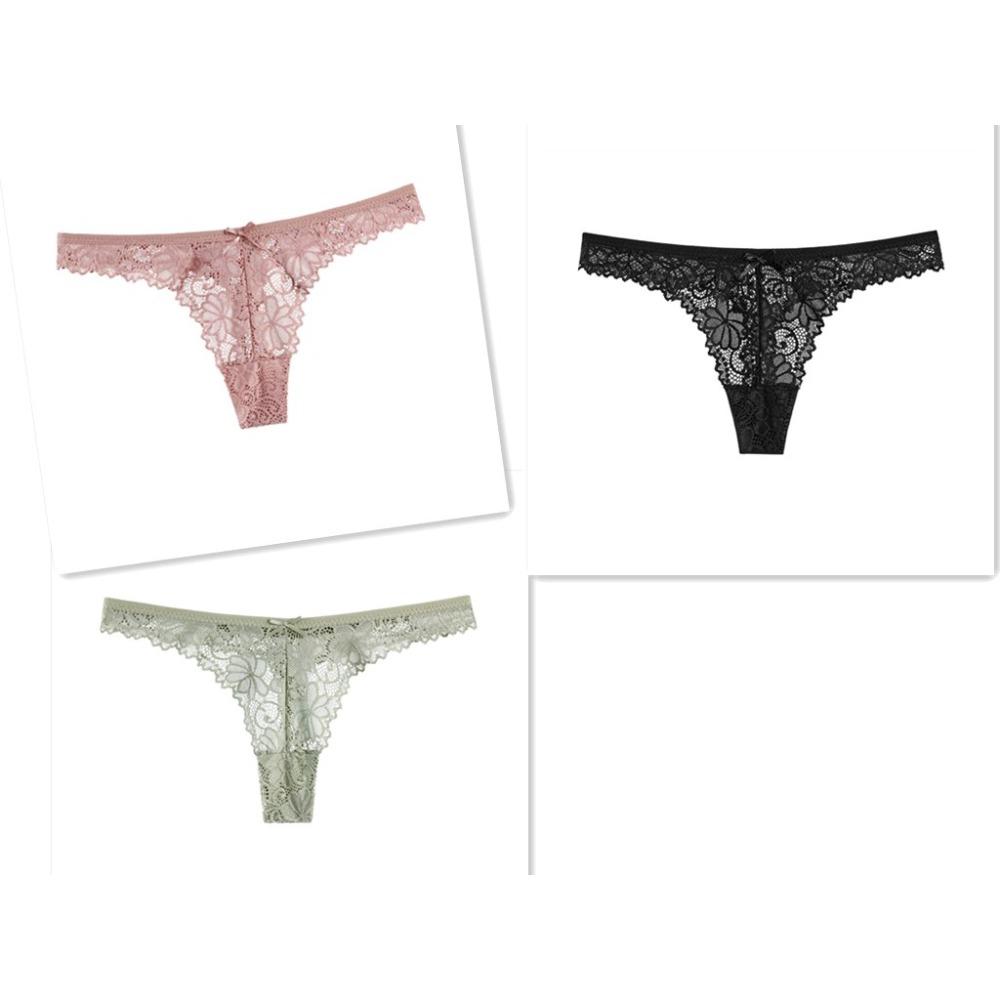 3 buc/lot lenjerie goală, transparent, seducător, tanga sexy din dantelă cu talie joasă, chiloți pentru femei, slip bikini, chiloți