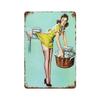 Metal Sign Pin Up Girl Laundry Room Metal Tin Sign Aluminum Sign For Home Coffee Wall Decor