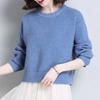 Navava Women Cropped Round Neck Long Sleeve Knit Sweater Nk3497