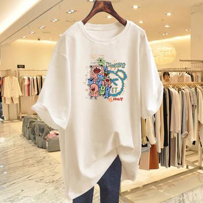 Cartoon Printing Casual Pure Cotton Loose Short-sleeved New Versatile T-shirt Women's Summer New Top
