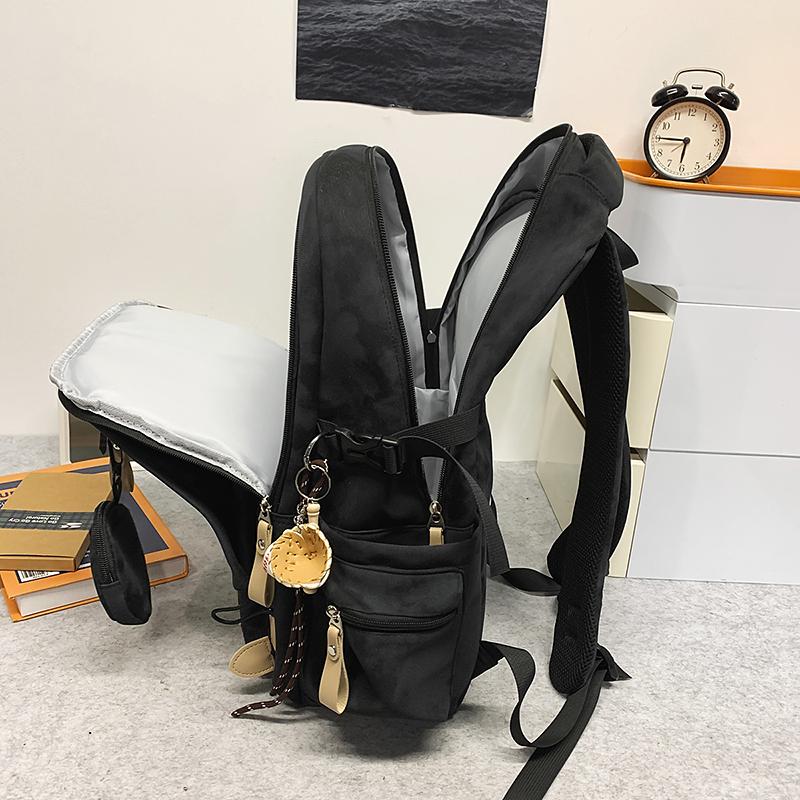 Junior High School Student Schoolbag Men's Large Capacity Backpack Print Women's Travel Backpack with Coin Purse