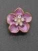 4/10Pcs/Pack 18Mm 23Mmblue Purple Flower Inlaid With Rhinestone Metal, High-End Button Sweater, Clothing, Jewelry Accessories