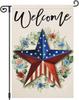 Heyfibro Welcome 4th of July Garden Ag 12x18 Inch Double Sided Patriotic Garden Ags Independence Day Oral Red White Bl AAS