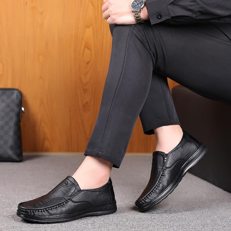 Men'S Leather Shoes Black Shoes Business Formal Wear Shoes JZ-19806