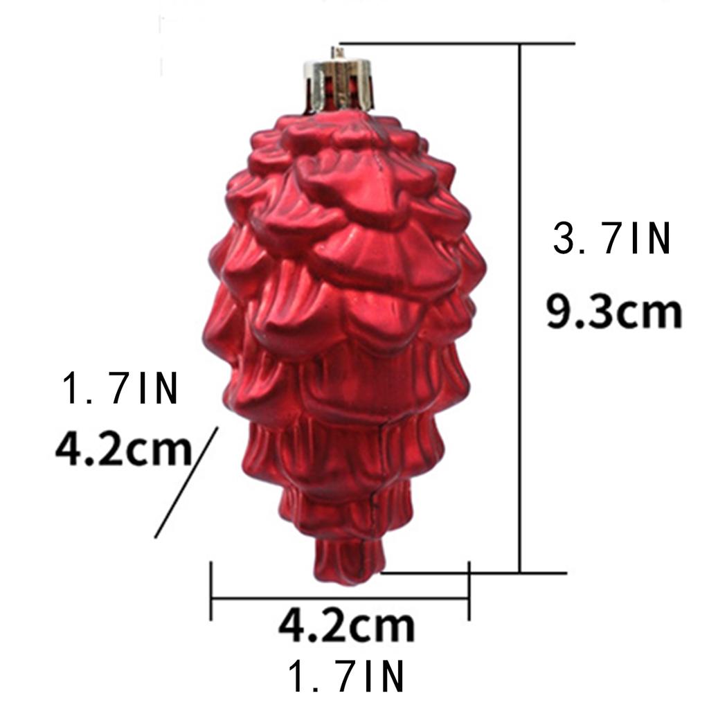 New Christmas Tree Pendant 9cm6pcs with Glossy and Matte Pinecone Christmas Balls