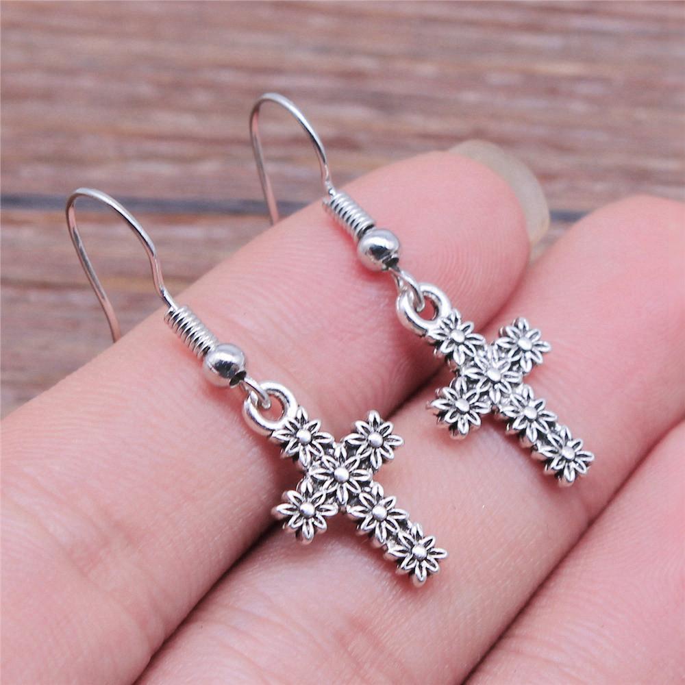Casual Handmade Cross Amulet Drop Earrings Thoughtful Friendship Gift for Office Wear