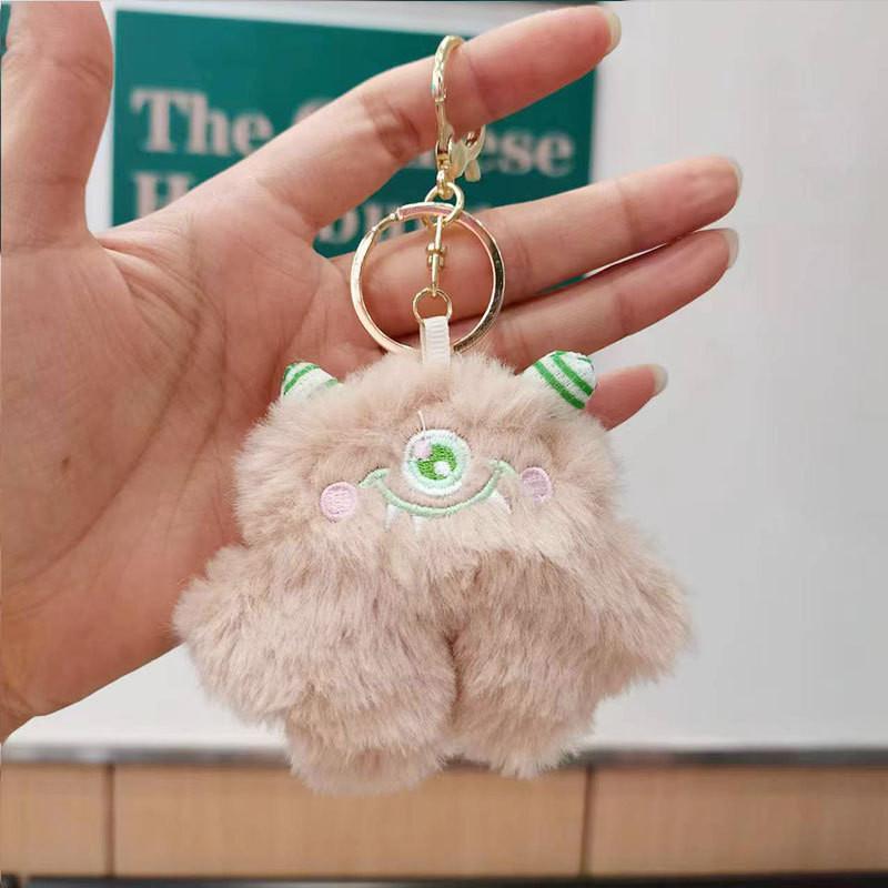 Delightful Mini Plush Monster Keychain Features Short Plush Material Available In Multiple Colors