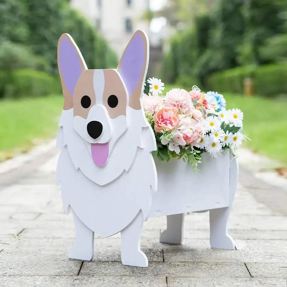 Nowa Doniczka Ogrodowa Pies Sadzarka Sznaucer Buldog Pudel Corgi Yorkshire Doniczki Ogrodowe DIY Sadzarka z PCV Kreskówka Dekoracja Domu
