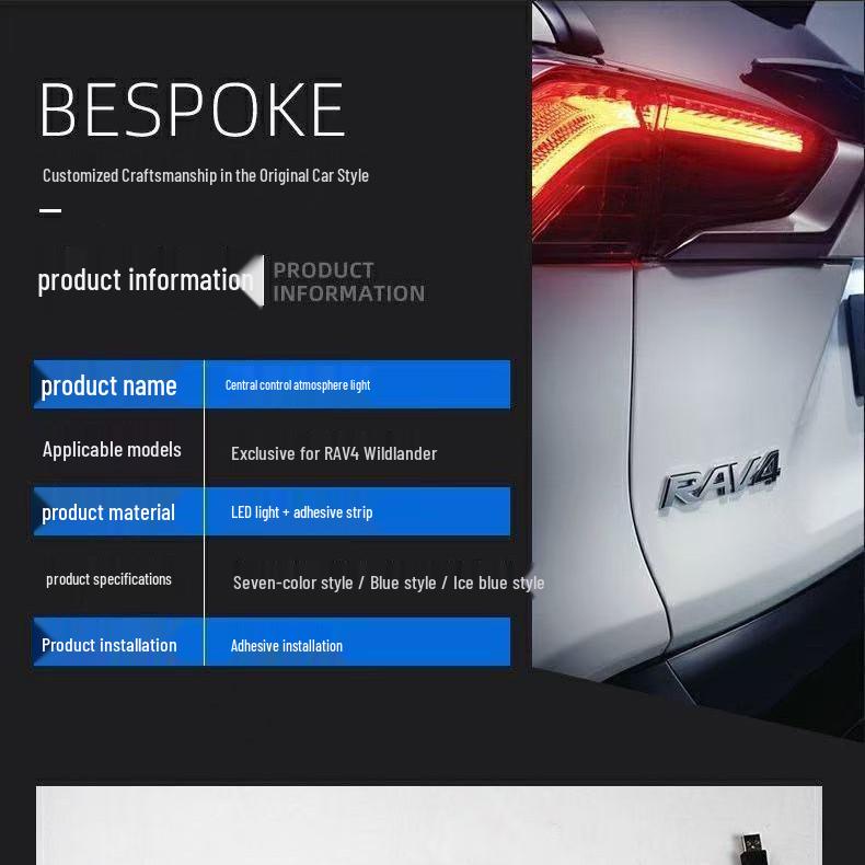 LED-Ambientebeleuchtung für die Mittelkonsole des Toyota RAV4 – Einfache, zerstörungsfreie Installation