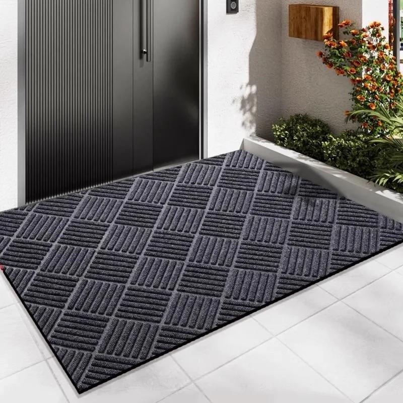 Front Entry Door Mats Outside Natural Rubber Entrance Doormats Kitchen Non-slip Heavy Duty Rugs Easy To Clean Home Carpets