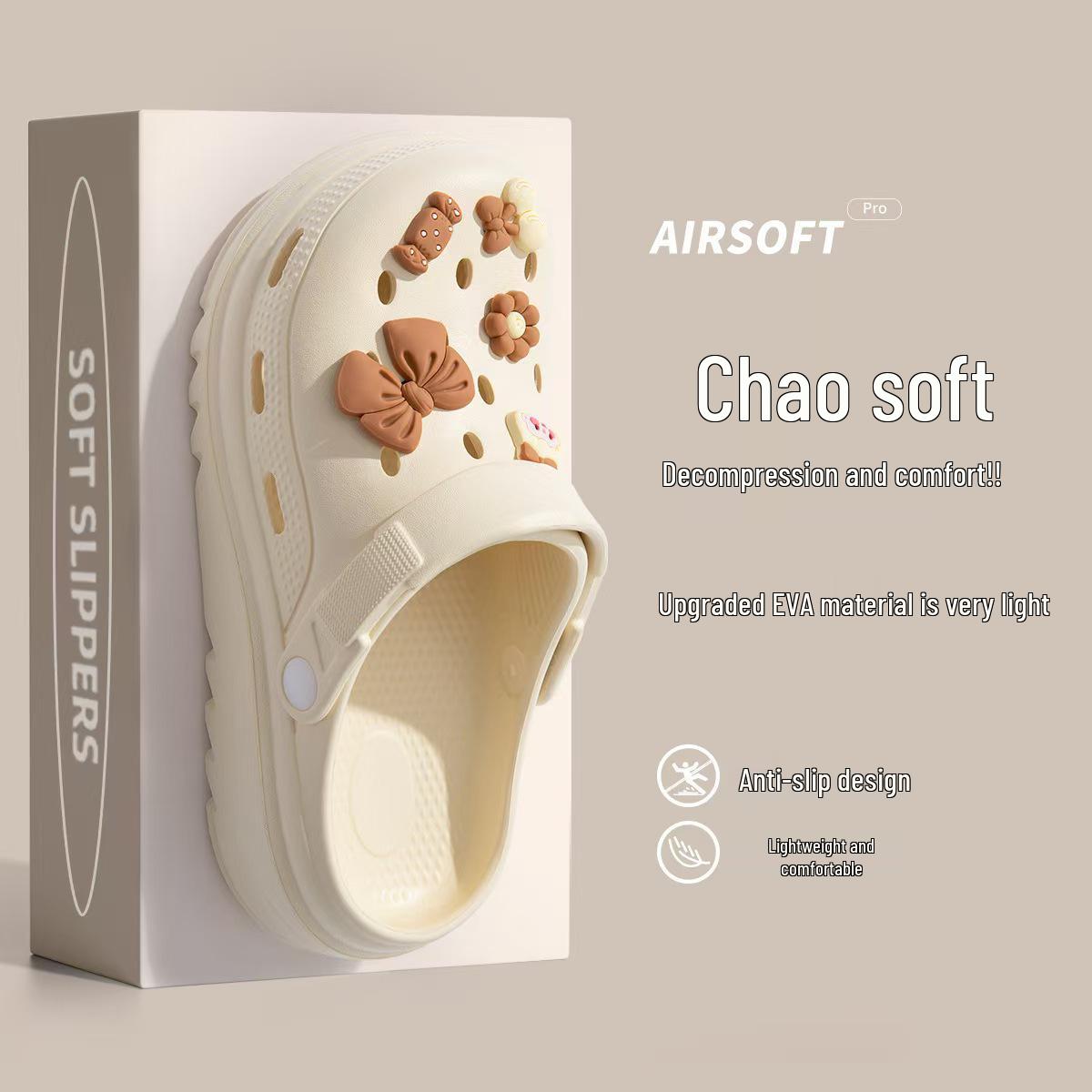 

Женские летние сандалии на толстой нескользящей подошве: Дышащие, Готовые к улице, Удобные тапочки 36-37 (one size smaller)