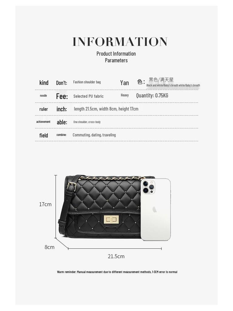 2025 Women's Quilted Star Embroidered Casual Bag