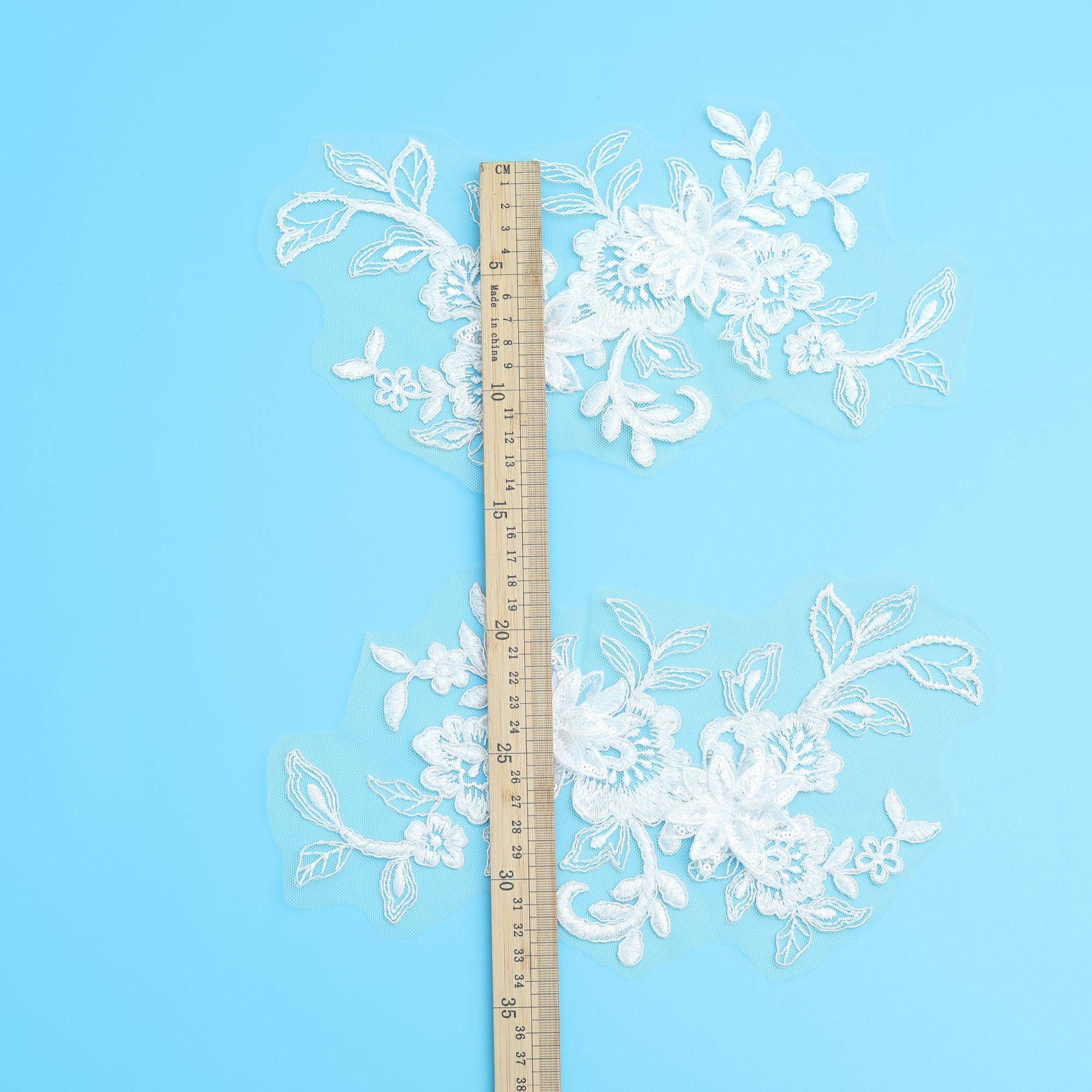 

Трехмерное многослойное вышитое кружево-сетка DIY аксессуары кружево к цветку тканевая наклейка свадебное платье женская одежда для выступлений 30*16cm