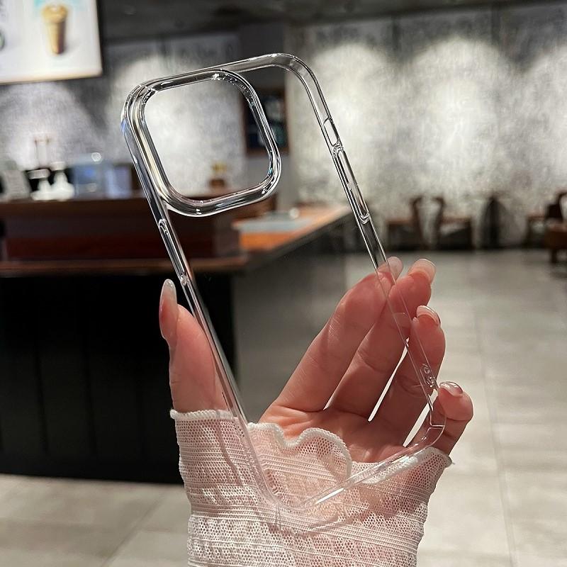 Luxury Transparent Shockproof Phone Case for IPhone 15 14 13 12 11 Pro Max X XR XS 7 8 Plus SE3 Mini Hard Plastic PC Clear Cover