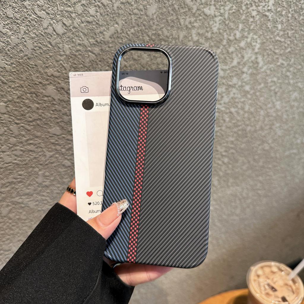 Carbon Fiber Kevlar Pattern PC For Magsafe Magnetic Case For iPhone 17 Air 16 15 14 Plus 13 12 Pro Max Shockproof Cover