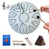 Kaniya Tongue Drum 6 Inch 11 Notes C Key Slit Drum with Music Book, Mallets, Rubber Supports and Carry Bag, for Meditation & Beginners, White