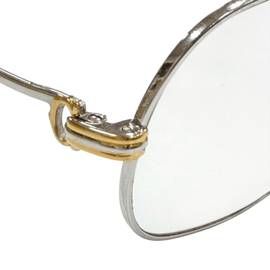 Very Good Cartier Glasses Trinity Two Bridges Silver Mens Used