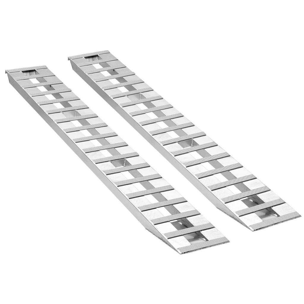 Loading Ramps, 2 Pcs 2745 X 380 Mm, Durable Aluminum and Heavy-Duty Trailer Ramp Set with Anti-Slip Plates, 4535.9 Kg Combined Capacity, for Carts,