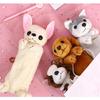 Lovely Animal Pencil Bag Plush Cartoon Dog Pencil Case Pen Bag Large Capacity Pen Organizers Cosmetic Bag