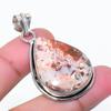 Natural Laguna Lace Agate Gemstone 925 Sterling Silver Pendant 1.77" AP-15328
