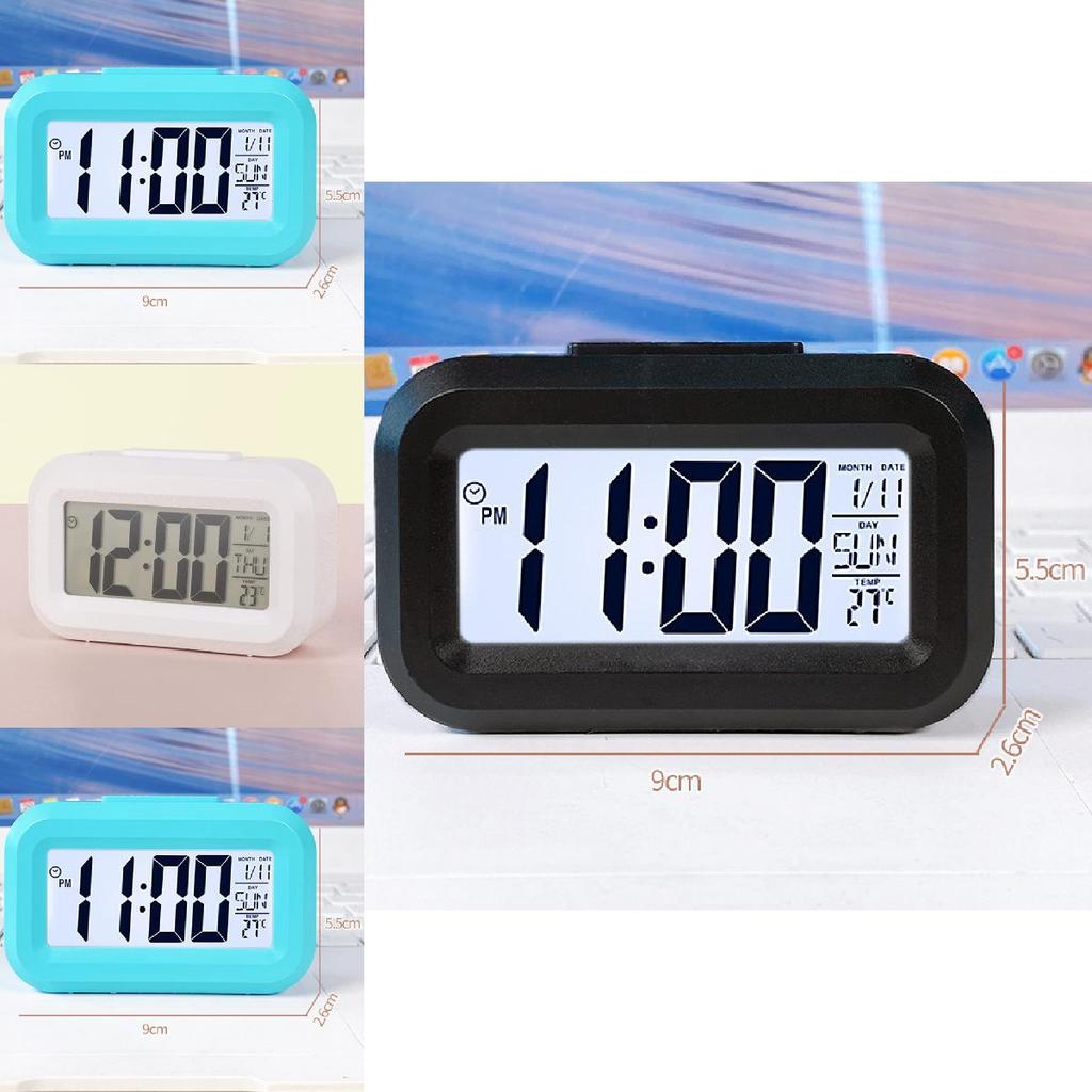 Pink Cartoon Student Timer Alarm Clock With Lcd Display Calendar Night Light For Kids
