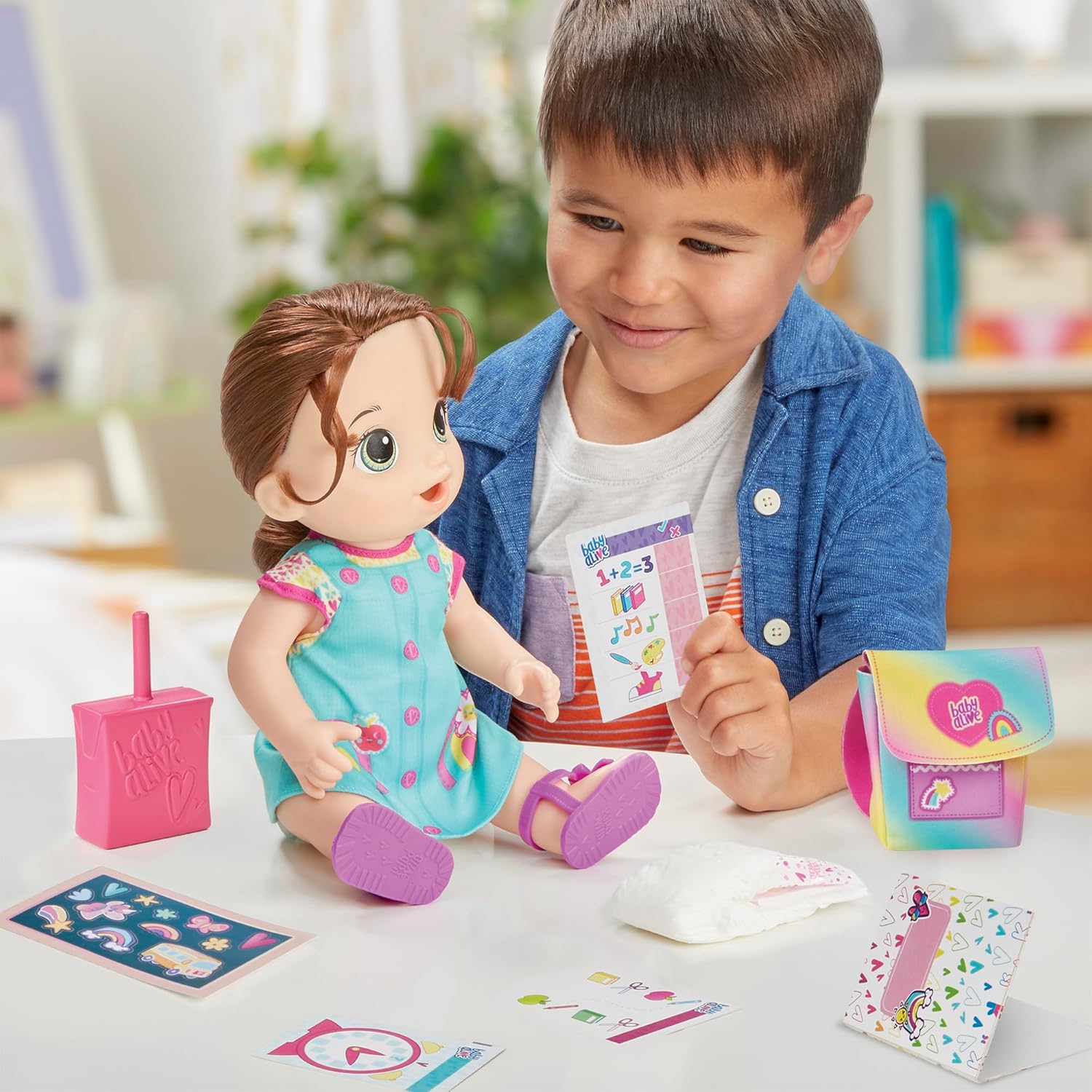 Кукла Baby Alive  Время в школу , набор, 30 см, Игрушки к школе для девочек и мальчиков, Коричневые волосы, Подарки для дошкольников, Возраст 3+ (Амазонка