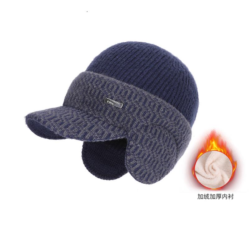 

Зимняя теплая вязаная бейсболка, большой обхват головы, флисовая шапка с защитой ушей, для активного отдыха, велоспорта, сумка на голову, шерстяная шапка