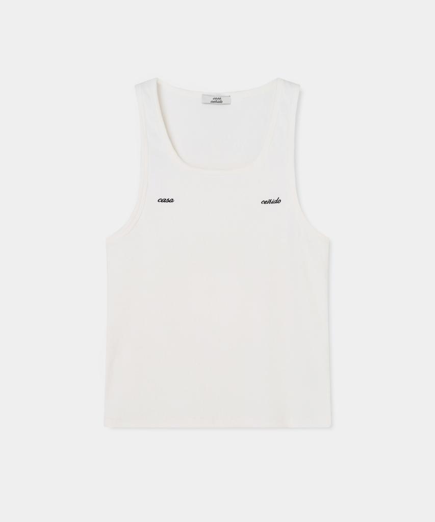 Kkasassenido Chest Tank Top White