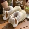 EVA Removable and Washable Rabbit Ear Cotton Shoes Velvet Waterproof Cotton Slippers Winter Wear Rain Shoes Thick Sole High Bag Heel Flanging