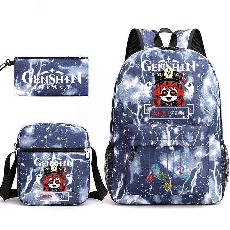 Three-piece Backpack Versatile High School Travel Bag