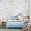 Kids Bed Frame with Headboard Blue 90 X 200 Cm PU