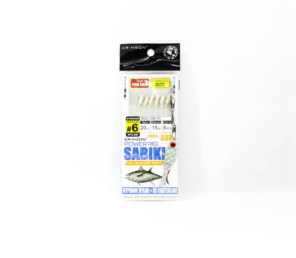 Crimson CSF-F6 Power Rig Sabiki Silverfish Fish Skin Size 6 (5281)