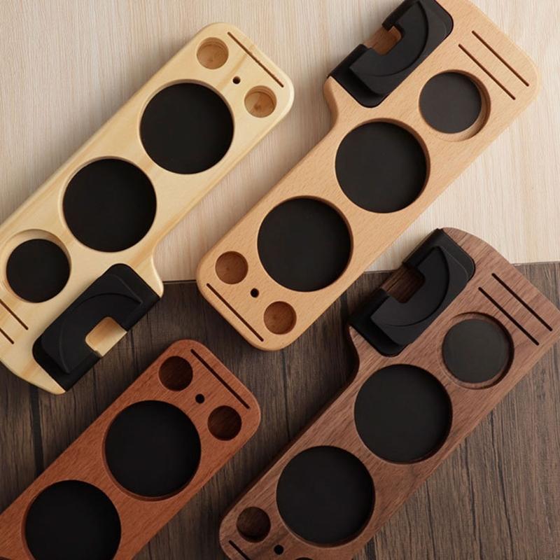 Drewniana Stacja Ubijaka Akcesoria do Kawy Uchwyt na Narzędzia do Kawy Drewniana Stacja Ubijaka Materiał Drewniany Prezent dla Miłośników Kawy