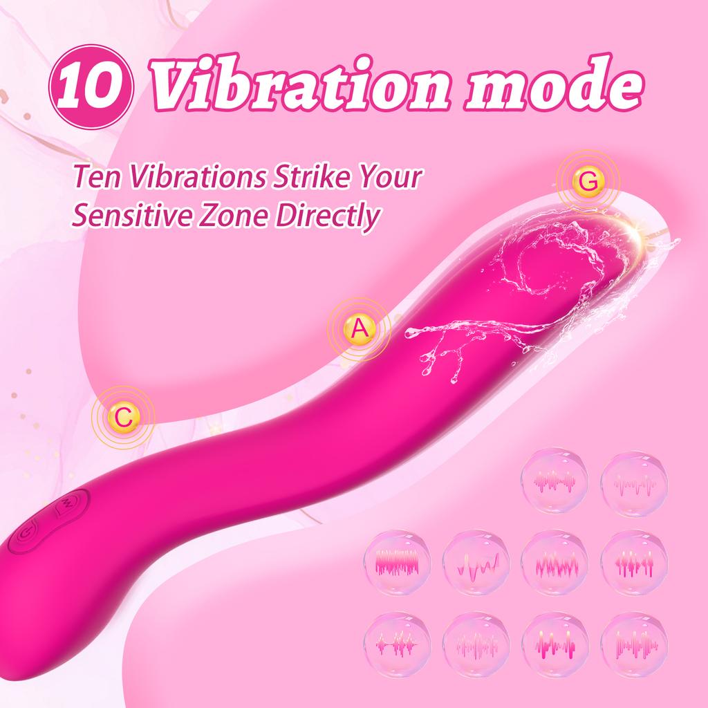 Ylove Women's Powerful G-Point Vibrator Dildo Liquid Silicone Handheld Vagina Stimulator Sex Toy for Woman