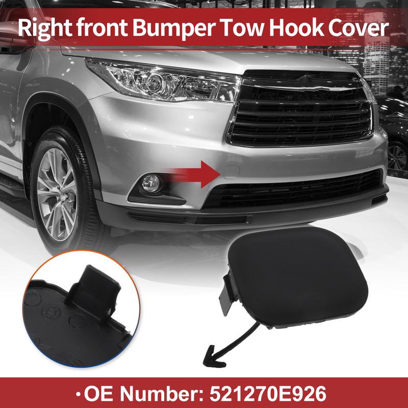 UXCELL Right Front Car Tow Hook Cover Cap for Toyota Highlander No.521270E926 Black 1Pc